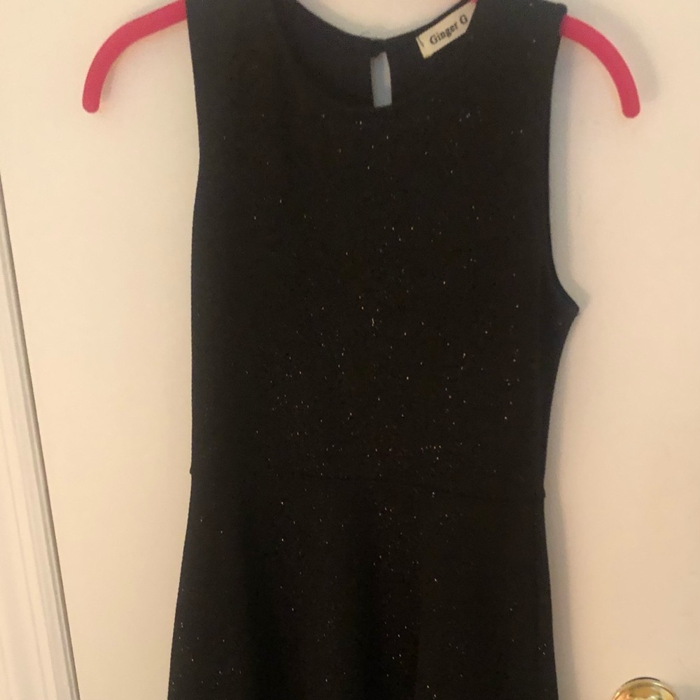 Black Glitter Skater style dress